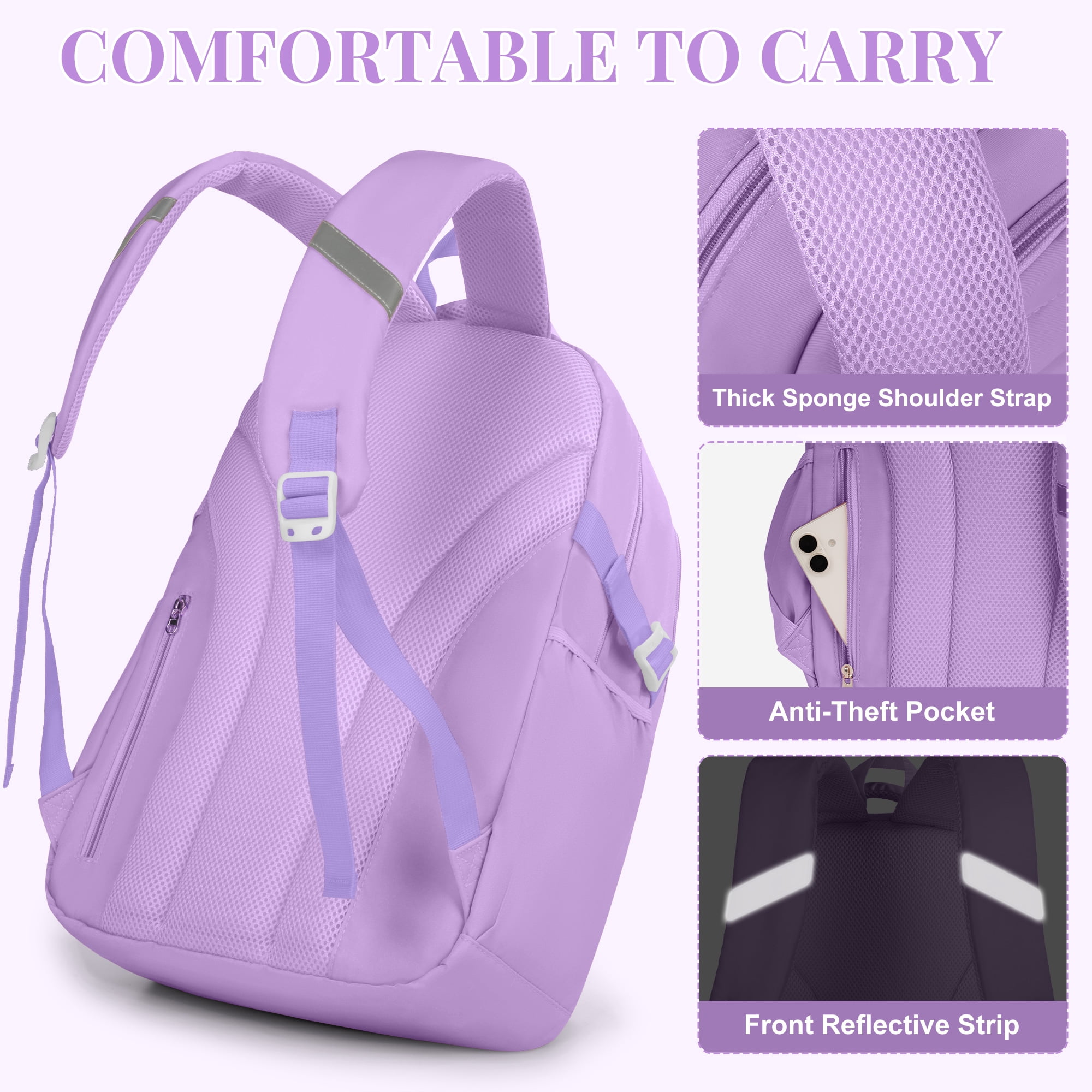 DAKIMOE Kids Backpack School Backpacks for College Cute Girl Middle High School Bookbag Large Capacity Lightweight Waterproof Daypack for Teens Students