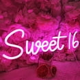 thumbnail image 1 of Letrero decorativo SYLHOME Sweet 16 LED rosa neón de 40 x 13 cm USB, 1 of 8