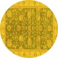 thumbnail image 1 of Ahgly Company Machine Washable Indoor Round Abstract Yellow Modern Area Rugs, 8' Round, 1 of 4