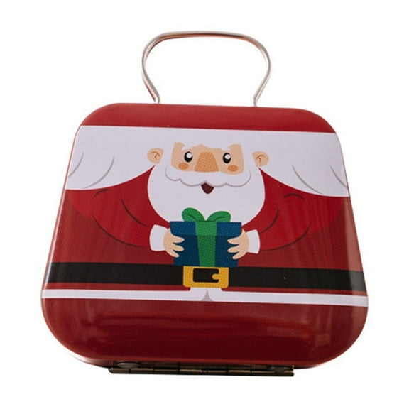 putnchl Creative Round Christmas Cookie Tins With Lids Tinplate Candy Box Tinplate Candy Container Lidded Portable Candy Box
