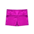 thumbnail image 2 of Lejafay Kids Girls Long Sleeve Gymnastics Leotards Set Shiny Metallic Leotards with Shorts Headband Rose 12, 2 of 8