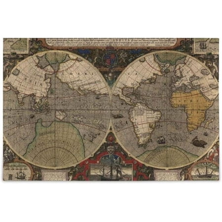 Coolnut World Map Puzzle 500 Pieces Wooden Puzzle Artwork Jigsaw Puzzle Home Decor, 20.5 x 14.9 Inch
