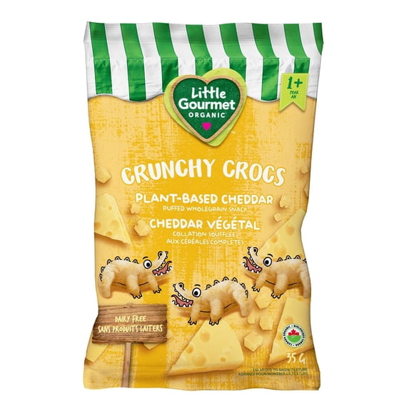 Little Gourmet Crunchy Crocs Plant-based Cheddar Organic Toddler Snack
