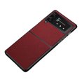 thumbnail image 1 of Funda abatible a prueba de golpes de cuero PU con textura cruzada compatible con Samsung Galaxy Z Flip3 5G Funda protectora rígida plegable para PC, 1 of 7