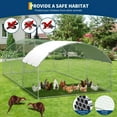 thumbnail image 3 of Large Metal Chicken Coop for Chickens - Heavy Duty Galvanized Steel Poultry Cage with Hexagon Mesh & 210D Oxford Fabric Cover - Waterproof UV-Protected Outdoor Chicken House for Backyard Farm Ranch, 3 of 7