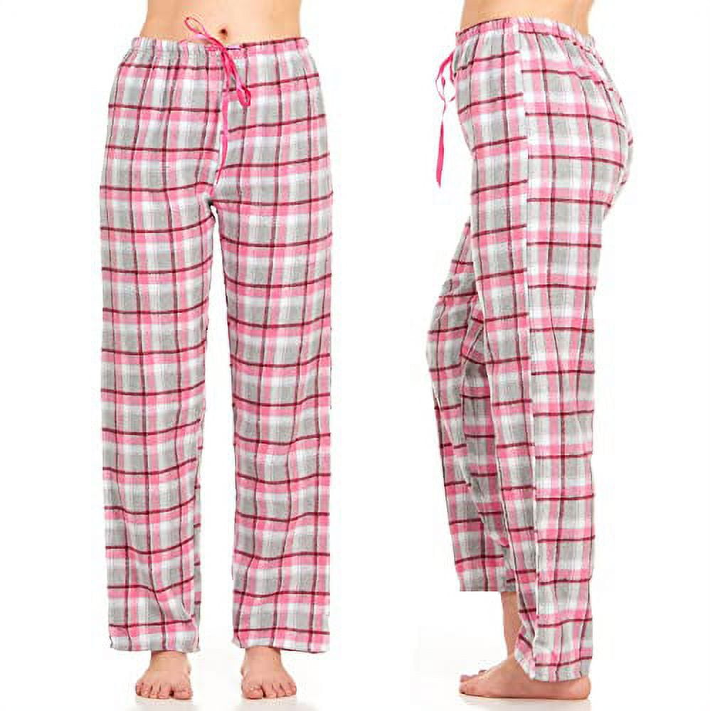 Womens Flannel Pajama Pants, Long Novelty Cotton Pj Bottoms