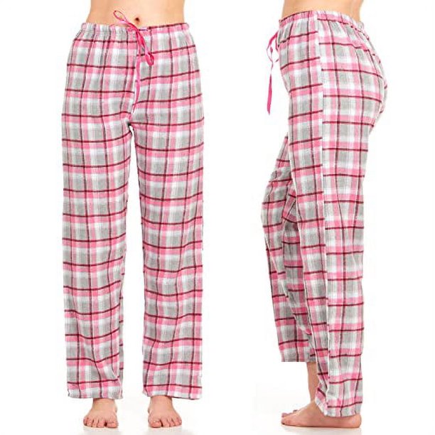 Womens Flannel Pajama Pants, Long Novelty Cotton Pj Bottoms