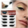 thumbnail image 4 of Fake Eyelash Eyeliner Sticker Kit - 2 in 1 Reusable Lash Stickers 4 Pair Self Adhesive Cat Eye False Eyelashes Makeup Set for Women Party Halloween Cosplay Birthday Beauty Gift Set, 4 of 6