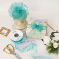 thumbnail image 3 of Cinta Decorativa Ribbli Organza Alambre Azul Aqua Claro 6,4 cm x 18 m, 3 of 4
