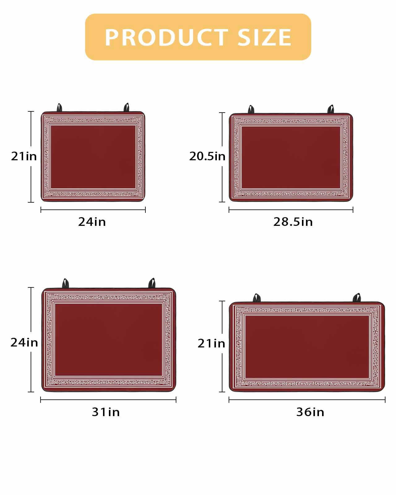 nqOlkjepod Large Induction Cooktop Protector Mat 24"x21", Red Geometric Stove Top Covers for Electric Stove, Country Farm Traditional Chinese Tile Stove Burner Cover Mats, Glass Top Stove Cover