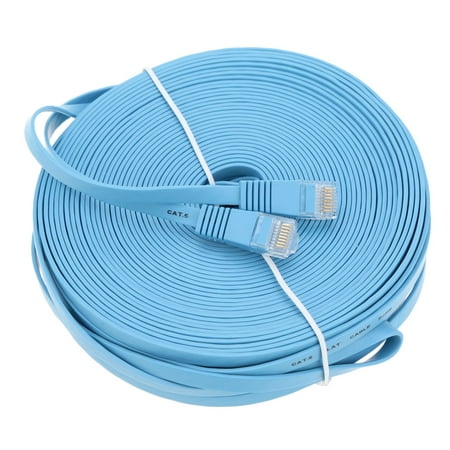 30m/98.42ft Blue High Speed Cat6 Ethernet Flat Cable RJ45 Computer LAN Internet Network (Best Home High Speed Internet)