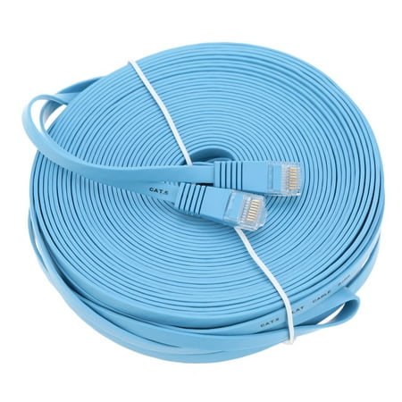 30m/98.42ft Blue High Speed Cat6 Ethernet Flat Cable RJ45 Computer LAN Internet Network