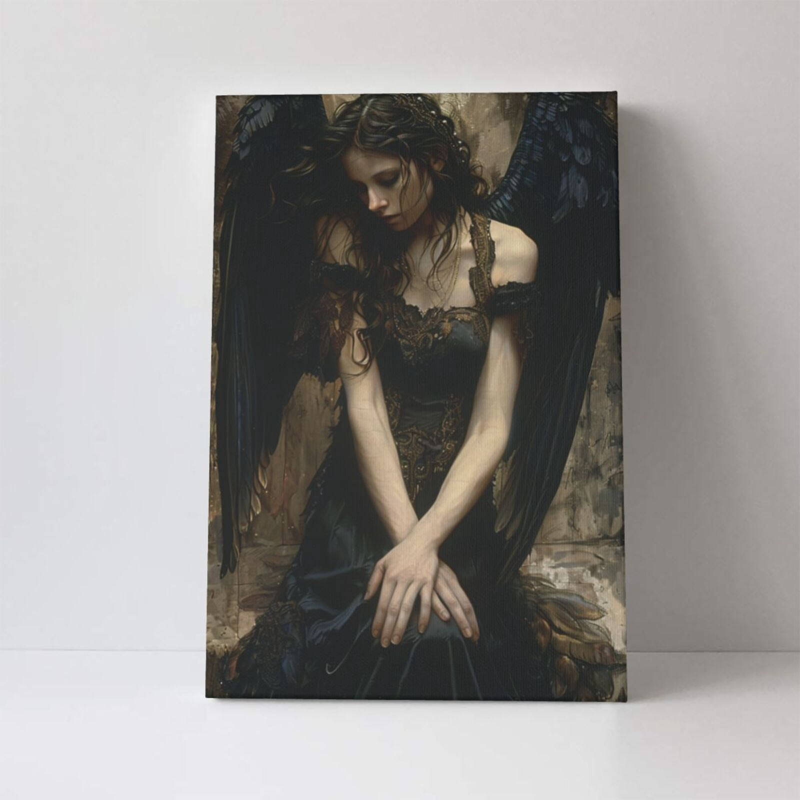 16x24 inch Canvas Frameless Painting Charm Angel,Home Decor Lounge,Bedroom Accessory,Classic Charm Angel Modern Art Oil Paintings On Canvas Wall Art,Gifts For Modern Art Lovers,Bedroom Decor