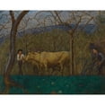 thumbnail image 3 of Hans Thoma 18x15 Black Modern Framed Museum Art Print Titled - Dawn at Lake Garda (Dusk on Lake Garda) (1906), 3 of 5