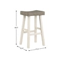 thumbnail image 7 of Lexicon Caspian Solid Wood 29" Stool in 2-Tone Color Finish (White and Coffee), 7 of 7