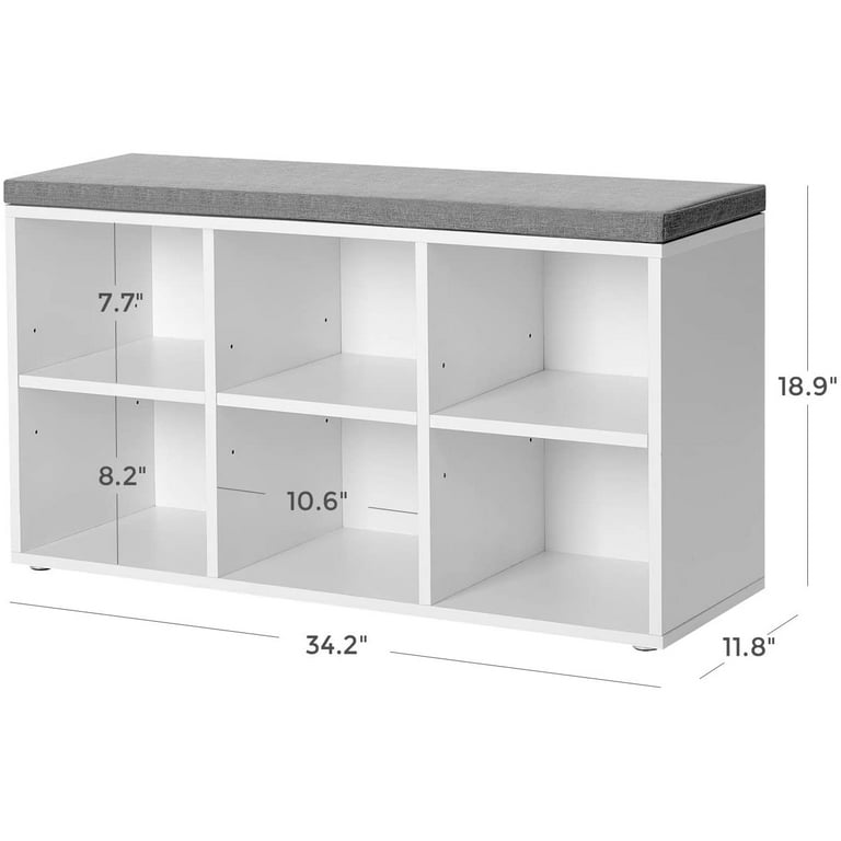Vasagle cubbie shoe cabinet online storage bench with cushion