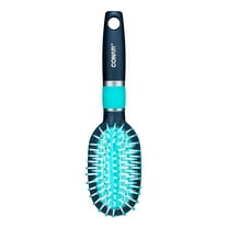 Conair Quick Smooth Mid-Size Cushion Hairbrush with De-Poof Shine Technology to Touch Up and Style Healthy Hair All Day, Navy and Baby Blue, 1ct