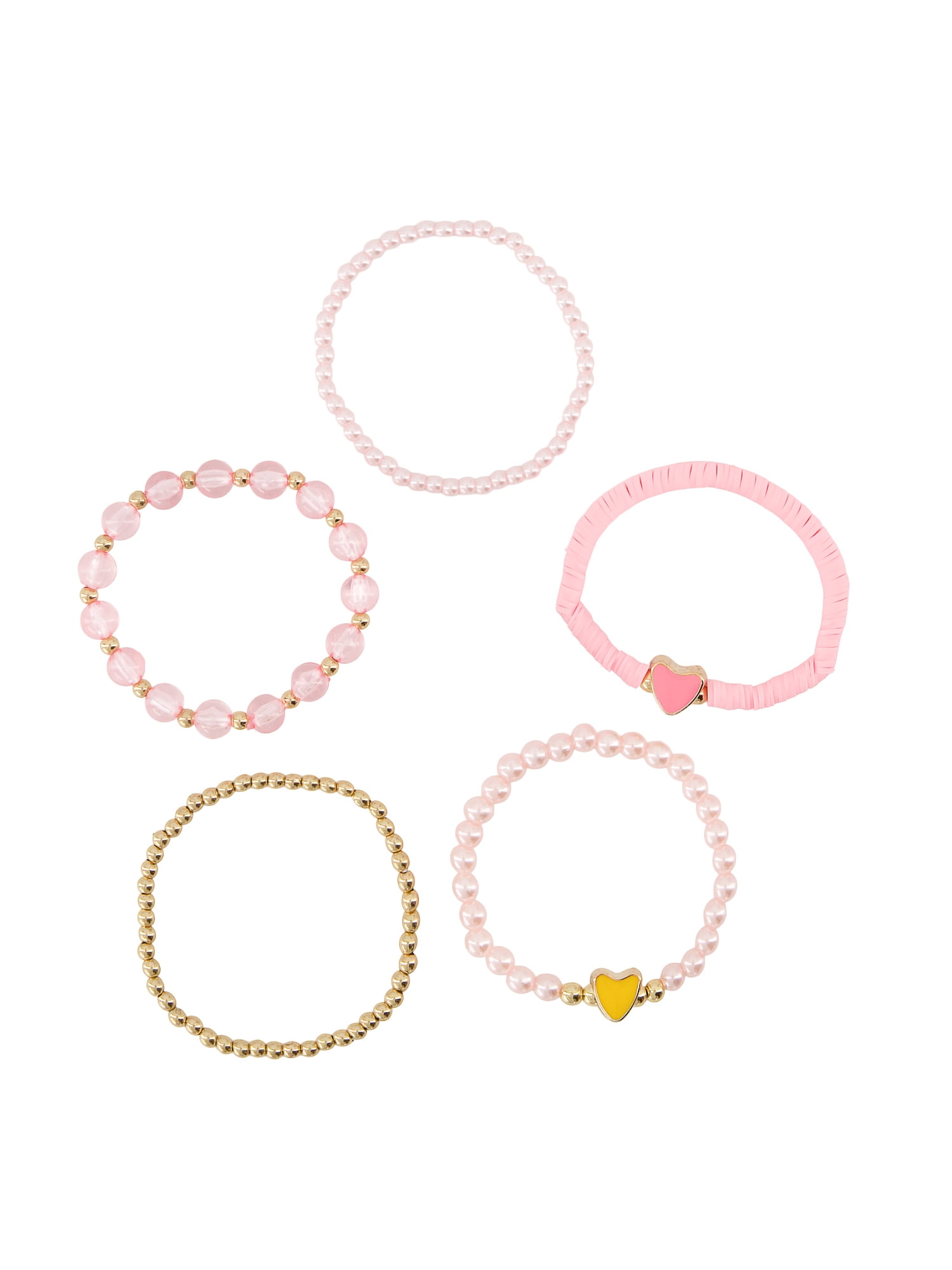 Claire's Best Friends Bracelet Set - Hearts, 5pcs