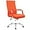 Orange, variant on BrezeyRibbed Office Desk Chair Mid-Back PU Leather Executive Conference Task Chair Adjustable Swivel Chair with Arms-Black