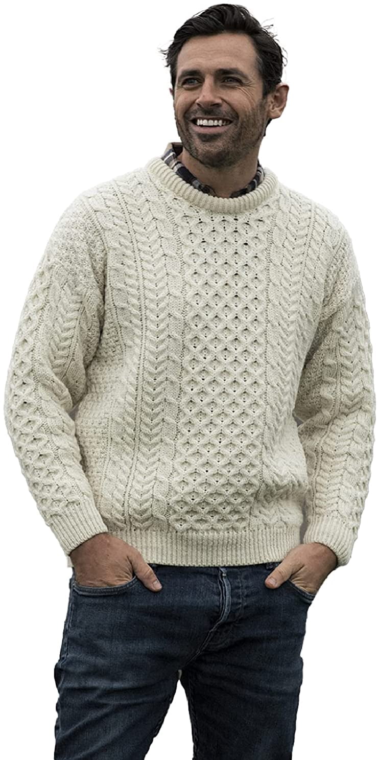 Worsted Wool Crew Neck Pullover 