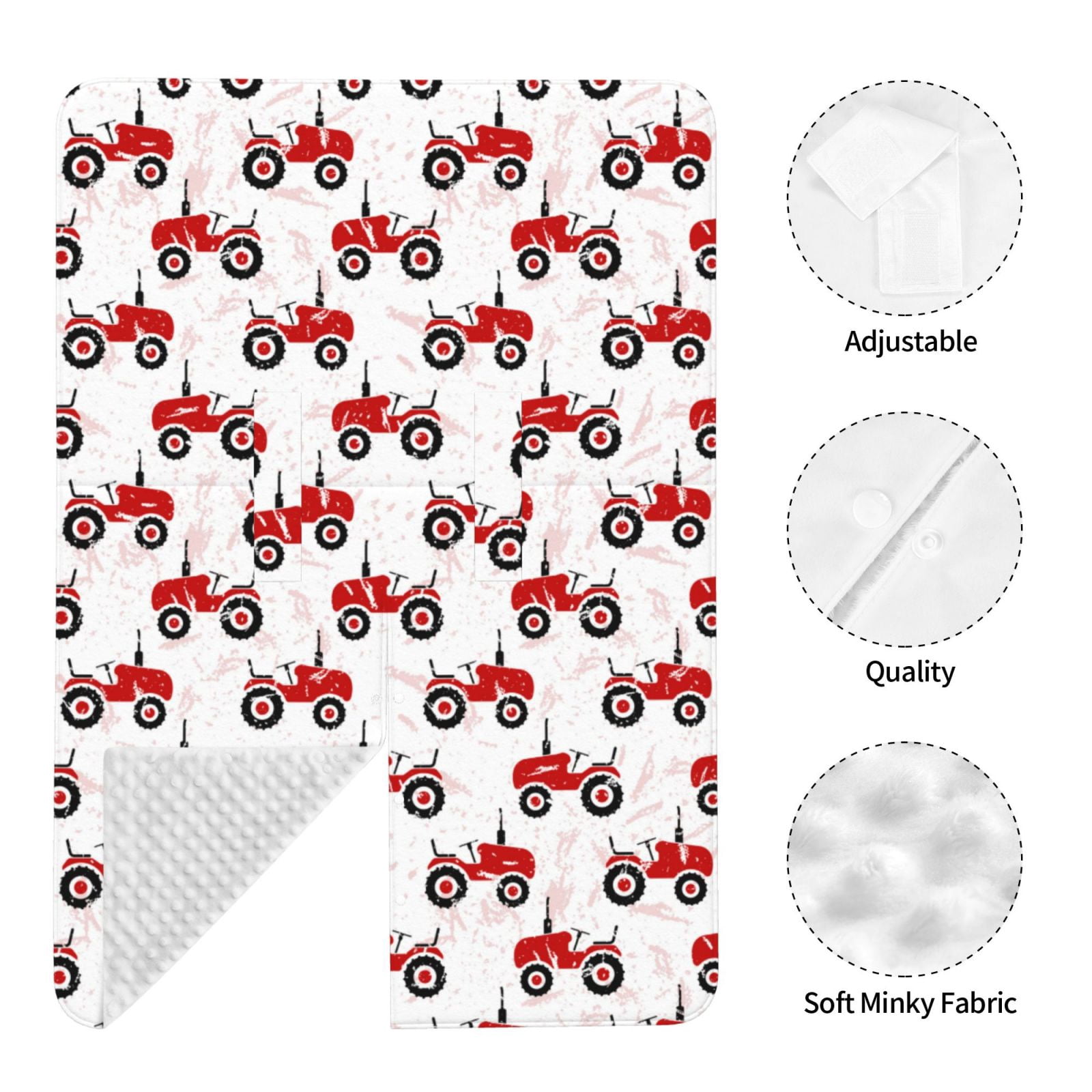 Naloa Red Wheeled Tractors Baby Car Seat Cover, Breathable Baby Carrier Cover, Multiuse Baby Carrier Cover & Nursing Breastfeeding Cover