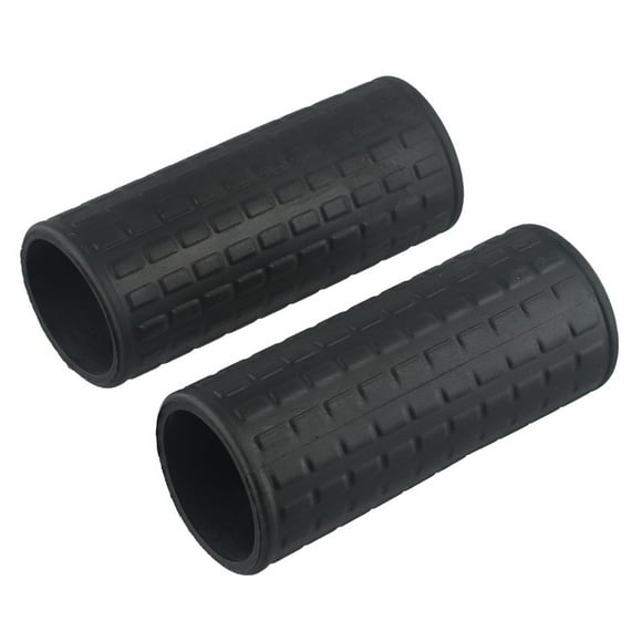 Chendee 2Pcs Wheelbarrow Rubber Handles, Round Tubes Black Replacement Handles 122X42Mm