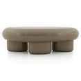 thumbnail image 3 of Kavren Modern Oval Glossy Low Profile Coffee Table, Brown, 3 of 14