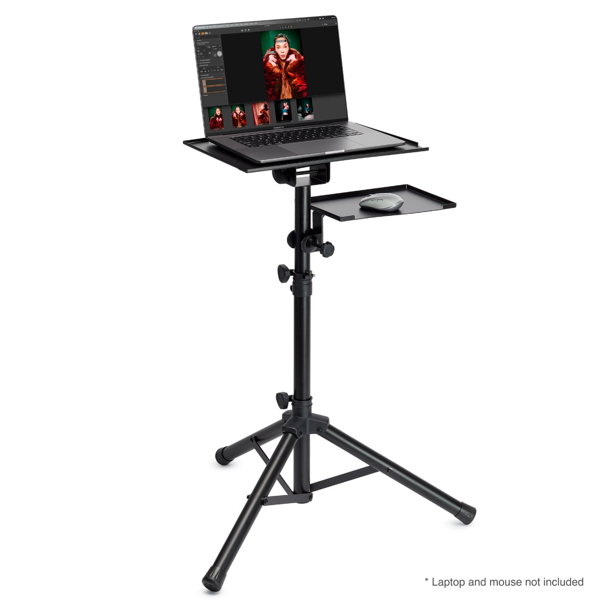 Flashpoint Projector Laptop Tripod Stand, Adjustable FoldableHeight, DJ Gear Holder, Perfect for Office, Home, Stage, Studio Equipment