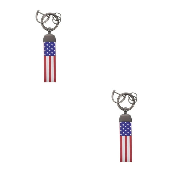 2pcs Car Keychain With Usa Flag Keychain Accessory Diy Keychain American Flag Keychain Keychain Key Chain Key Ring Keychain Car Accessory For Men