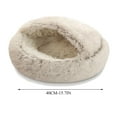 thumbnail image 3 of KIHOUT Dog Cave Bed for Small Dogs Cats Pets, Anti Anxiety Calming Plush Lining Dog Beds, Fluffy Covered Hooded Cozy Burrow Puppy Beds, Anti-Slip Bottom Washable Pet Sleep Bag 40CM, 3 of 6