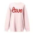 thumbnail image 6 of Valentines Crew Neck Sweatshirt for Women Oversized Embroidered Pullover Sweatshirts Long Sleeve Relaxed Fit Tops Fall Winter Pink S, 6 of 6