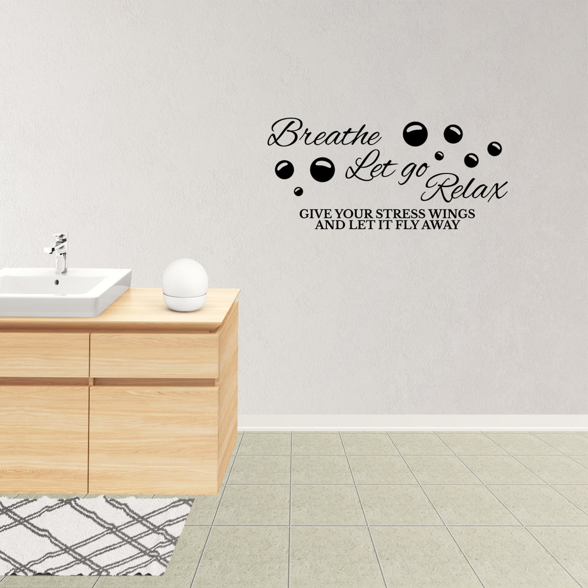 Bath Meaning Quote Wall Vinyl Stickers Relax Rest Bathroom Transfer Mural Decal 