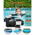 thumbnail image 6 of 1.5 HP Above Ground Pool Pump, Single Speed 122 GPM 3450 RPM 220V, Swimming Pool Filter Pump, Heavy Duty, Energy Efficient, 6 of 11
