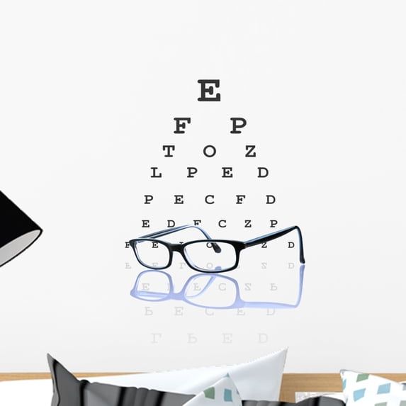 Eye Glasses Reflected with Wall Decal by Wallmonkeys Peel and Stick Graphic (18 in H x 14 in W) WM174393