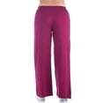 thumbnail image 2 of 24seven Comfort Apparel Plus Size Comfortable Solid Color Palazzo Lounge Pants, 2 of 4