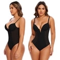 thumbnail image 2 of Joyshaper Women's Low Back Shapewear V Plunge Low Back Thong Shapewear Tummy Control Body Shaper, 2 of 6