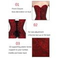 thumbnail image 3 of Women's Lace up Corset Fashion Vintage Shapewear Brocade Lace Boned Renaissance Corset Overbust Corset with Plus Size S-6XL, 3 of 8