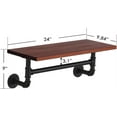 thumbnail image 4 of MCombo  Industrial Pipe Bathroom Wall Mounted Shelf, Solid Wood 1-tier brown 24'' x 9.84'' x 9'', 4 of 9