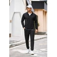 thumbnail image 3 of COOFANDY Men's 2 Piece Sweatsuits Quarter Zip Athletic Polo Tracksuit Casual Running Jogging Sport Suit Sets, 3 of 6