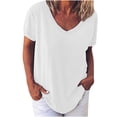 thumbnail image 1 of Moda mujer verano Casual suelta manga corta Pullove blusa sólida camiseta Fridja  hjk3309, 1 of 1