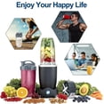 thumbnail image 2 of 7 Pieces Blender Cups & Blade Compatible with NutriBullet 600w/900w Blender, 32oz Huge Cup with 1 Flip-Top To-Go Lid and 1 Lid Ring & Premium Extractor Blade, 2 of 6