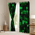 thumbnail image 4 of Homewish Black Green Rectangle Black Out Curtains for Kids, Fashion Buffalo Plaid Curtains Pack of 2 (42x63 Each), Chic Abstract Bedroom Curtains, Living Room Curtains Decor, 4 of 7