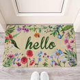 thumbnail image 2 of Hello Floral Decor Doormat - Summer Colorful Flowers Mat Non Slip Rubber Floral Decorative Front Door Mats Indoor Outdoor Rug 17" x 30" (Hello), 2 of 5
