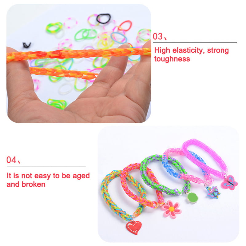 1500pcs Rubber Loom Bands Set Children DIY Toys Kid Make Woven Bracelet 