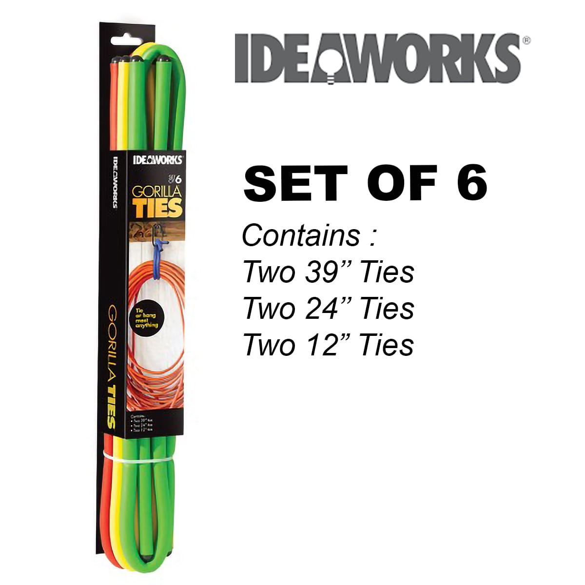 Details about   Ideaworks-Gorilla Ties-Reusable Ties for Hanging Items-Rust-Free Material-For & 