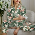 thumbnail image 5 of KLL Palm Trees and Tropical Print Women's Long Sleeve Pajamas with Pants Sleepwear Loungewear 2 Set-Small, 5 of 7