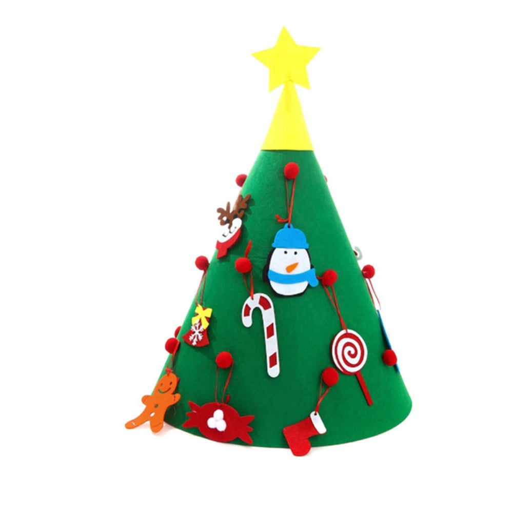 DIY Felt Christmas Tree With Led Light Christmas Tree Decorations For