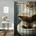 thumbnail image 2 of Autua Cute Cat Shower Curtain for Bathroom Decoration 100% Polyester Fiber Home Bathtubs Bathroom Curtain with Hooks 36"x72, 2 of 7