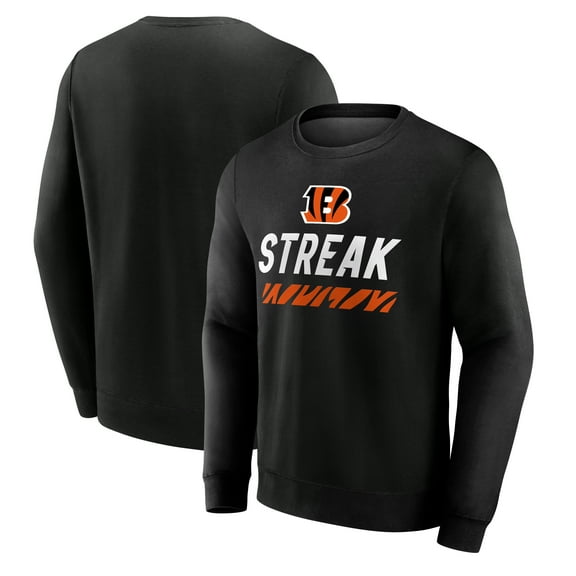 Men's Black Cincinnati Bengals Streak Pullover Sweatshirt