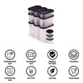 thumbnail image 2 of SOPL-OLIVEWARE Modular Storage Containers with Airtight Lid, BPA Free, For Pulses, Rice, Dal & Atta, Set of 12 (3x1800ml, 3x1200ml, 3x600ml & 3x180ml) - Black, Plastic, 2 of 5